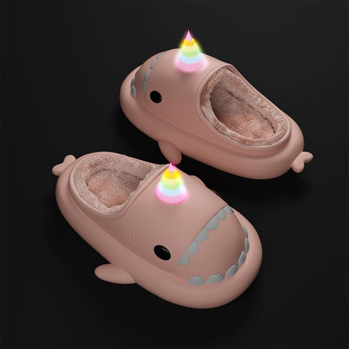 Sharkicks Basic - Invierno, Pantuflas de Tiburón Unicornio, Tacón Abierto